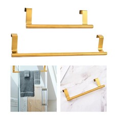 Over Cabinet Towel Bar Gold Plated Hang On Cabinet or Door Stainless Steel