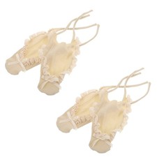 2 Pairs Lace Bow Socks Cotton Cute Footie for Women Hidden Invisible