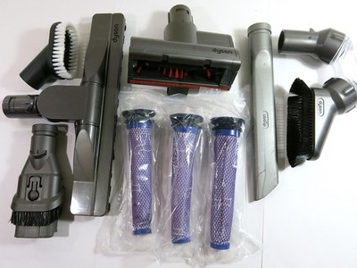 Lot of Dyson Cordless Accessories include 205520 Motorized Brush, Filters, Etc.