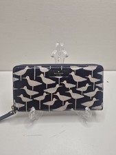 Kate Spade Wallet Navy  Cream Bird Sandpiper Beach Zip Around New York