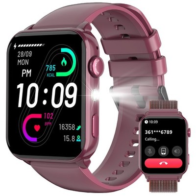 Smartwatch Damen Herren Fitnessuhr mit Telefonfunktion SpO2 Pulsmesser Schlafmon