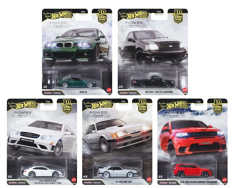 Hot Wheels 2026 Car Culture R "Power Trip" 5 Cars Set, FPY86