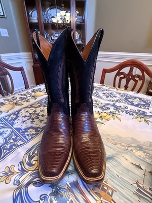 Black Jack Genuine Teju Lizard Boots - Bench-Made in Texas - 8.5D