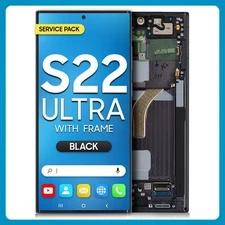 For Samsung S22 Ultra 5G Phantom Black New LCD with Touch + Frame (Service Pack)