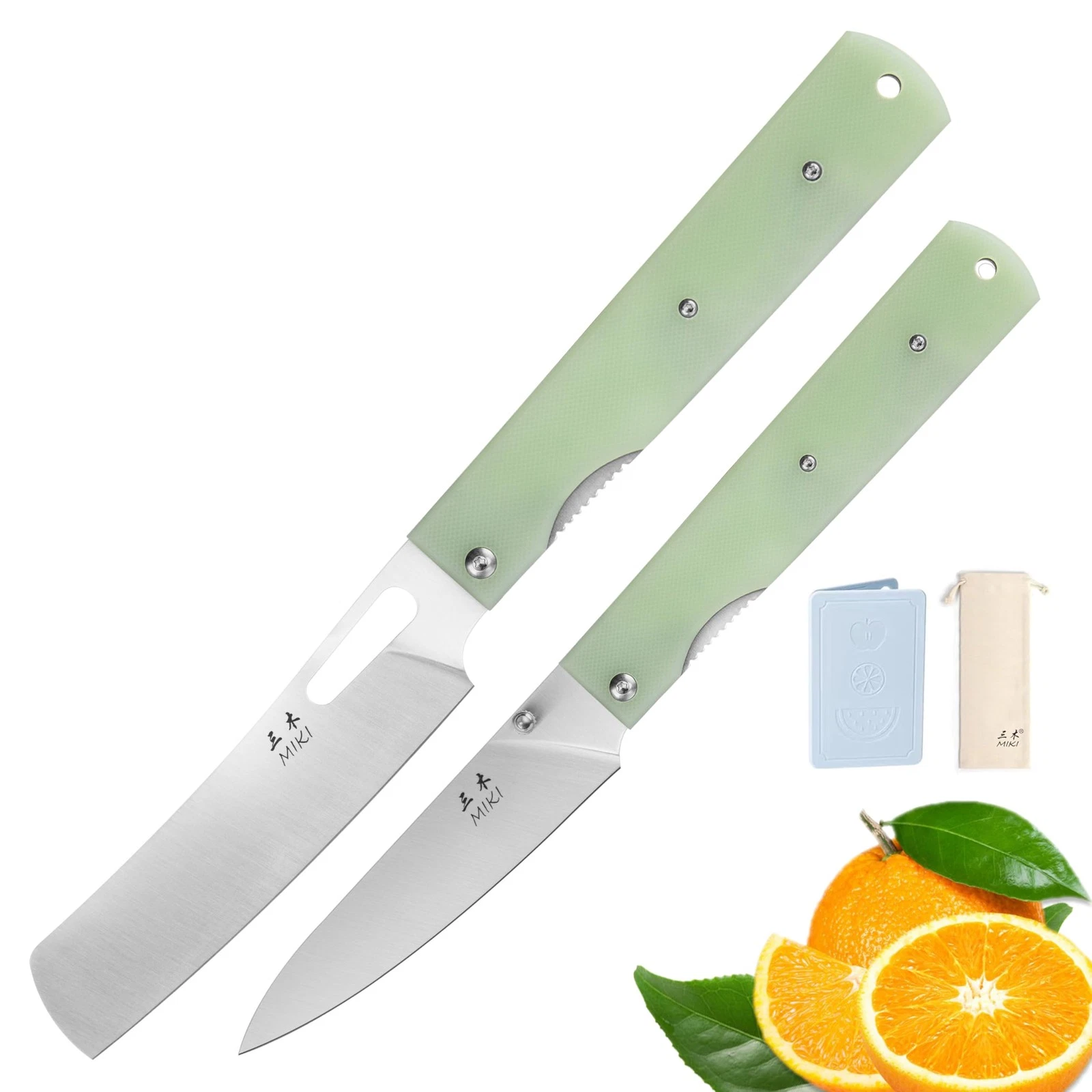2 piece set 440A stainless steel Blade Japanese pocket folding Chef peeling u...