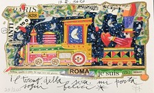 Francesco Musante "Il treno della sera mi porta sogni felici" Serigrafia 