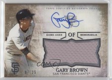 2015 Topps Triple Threads Unity Jumbo Relics Gold 7/25 Gary Brown Auto 0b0