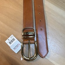 VTG NWT Talbots Brown Genuine Italian Leather Belt Western Sz S USA Brass Buckle