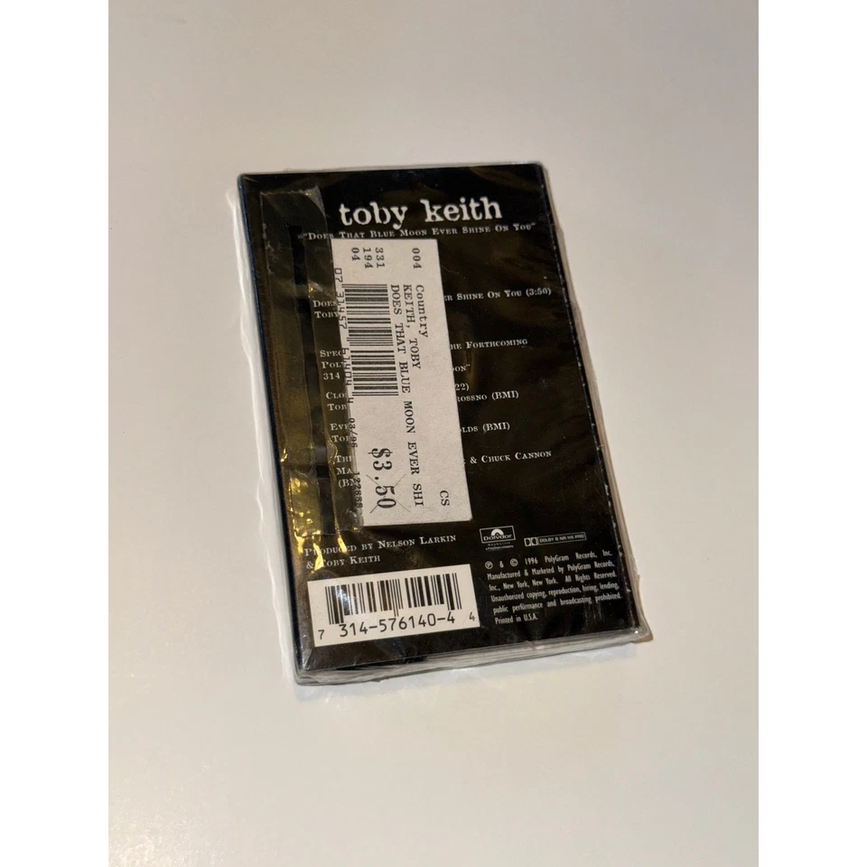 Toby Keith – Does That Blue Moon Ever Shine On You (1996) Cassette Tape SEALED - Image 3 of 4