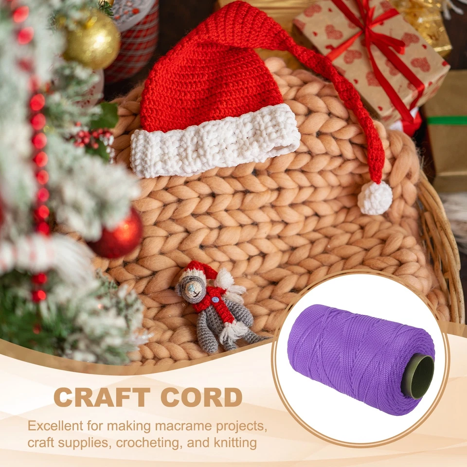 Шнур макраме из полиэстера, шнуры макраме 3 мм x 219 ярдов - (фиолетовый) - Изображение 4 из 4