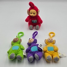 Lot of 4 Teletubbies Plush Keychains Burger King Laalaa Po Tinky Winky Dipsy