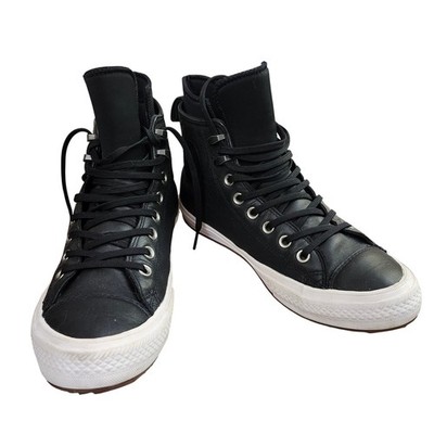 Converse CTAS Leather Waterproof High Top Sneaker Boot Black Women's 10.5