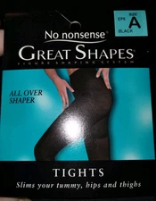 One (1) NIP ~No Nonsense ~Great Shapes ~ Tights ~Size A ~Black ~Slims Tummy 