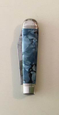 Vintage Richards Sheffield England blue and silvertone 2-blade pocketknife