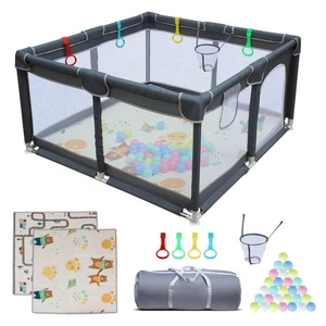 MGSPORT 47" x 47" Baby Playard Cloth Playpen Removable Enclosures, Indoor and Ou