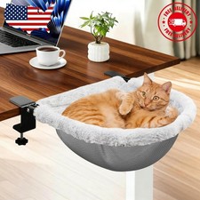 X-Large Cat Desk Bed  19"x15" Spacious Retreat, Dual Clamps  Sunken Hammock...