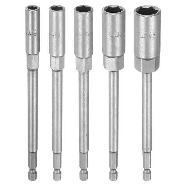 "5 StüCk Nussendreher Bohrersatz 6-14Mm 1/4\" Sechskant 6\" CR-V FüR Bohrmaschinen"-image