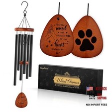Pet Memorial Gifts for Dogs, Dog Memorial Wind Chimes Black-25.5 in