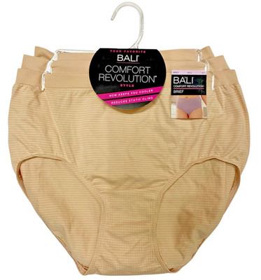 Bali Brief 3 Pack Microfiber Comfort Revolution 803J - Nude Stripe