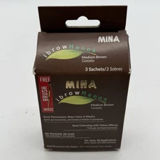 MinaiBrow Medium Brown Powder Brow Tint Kit with Brush Natural Henna