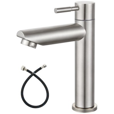 Heyalan Cold Water Only Bathroom Sink Faucet Stainless Steel SUS304 Brushed N...