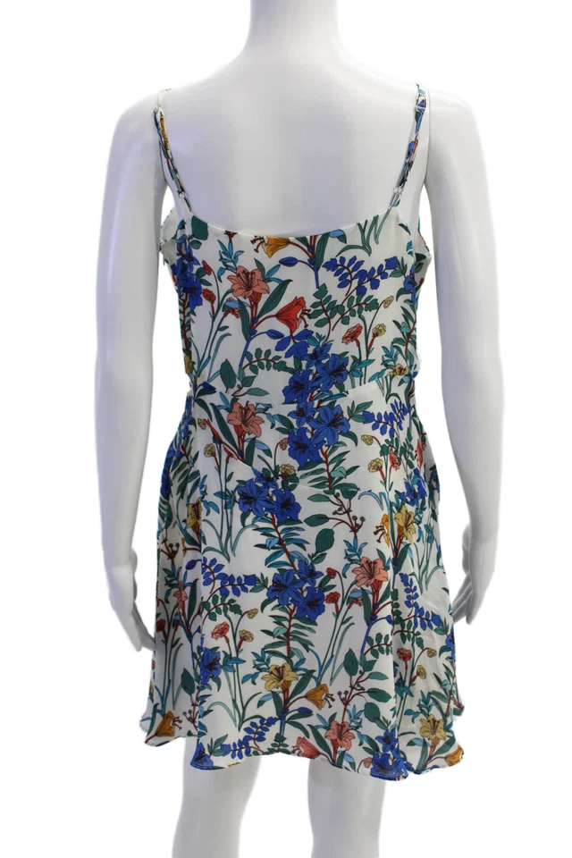 Vestido Corto Floral Parker Mujer Correa Espagueti Cuello en V Blanco Talla M Foto 4 de 4