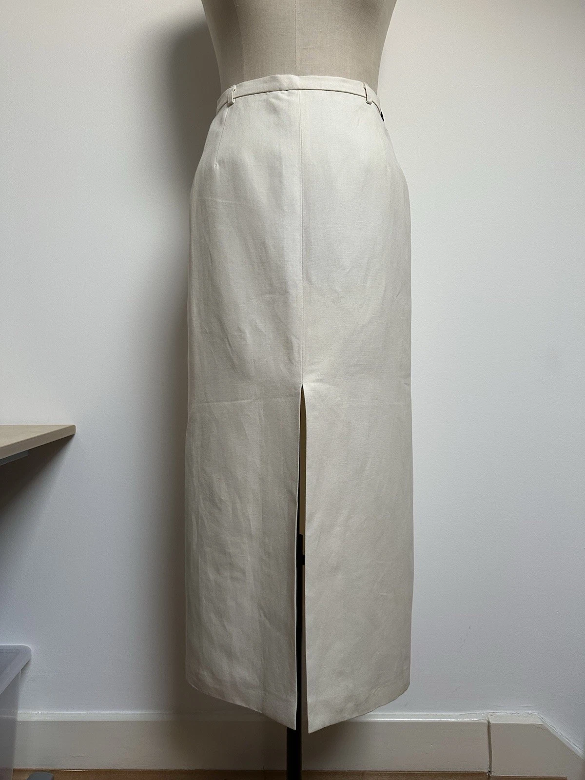Mulberry Luxury Linen Cotton Summer Skirt Uk 8/10 New With Tag Kingsley White