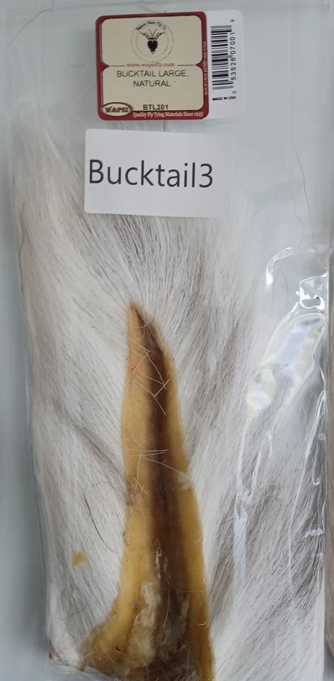 WYSIWYG Large Northern Bucktail Fly Tying Deer Tail 12" x 5" Bags Hair Jigs - Image 2 of 4