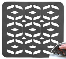 S T INC. Kitchen Sink Mat, Cut to Fit Drain Hole, Raised Design for Water Flo...