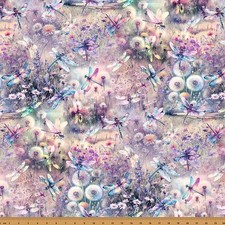 Wings Over Wildflowers By Hoffman Fabrics - Wisteria Meadows X5701-229