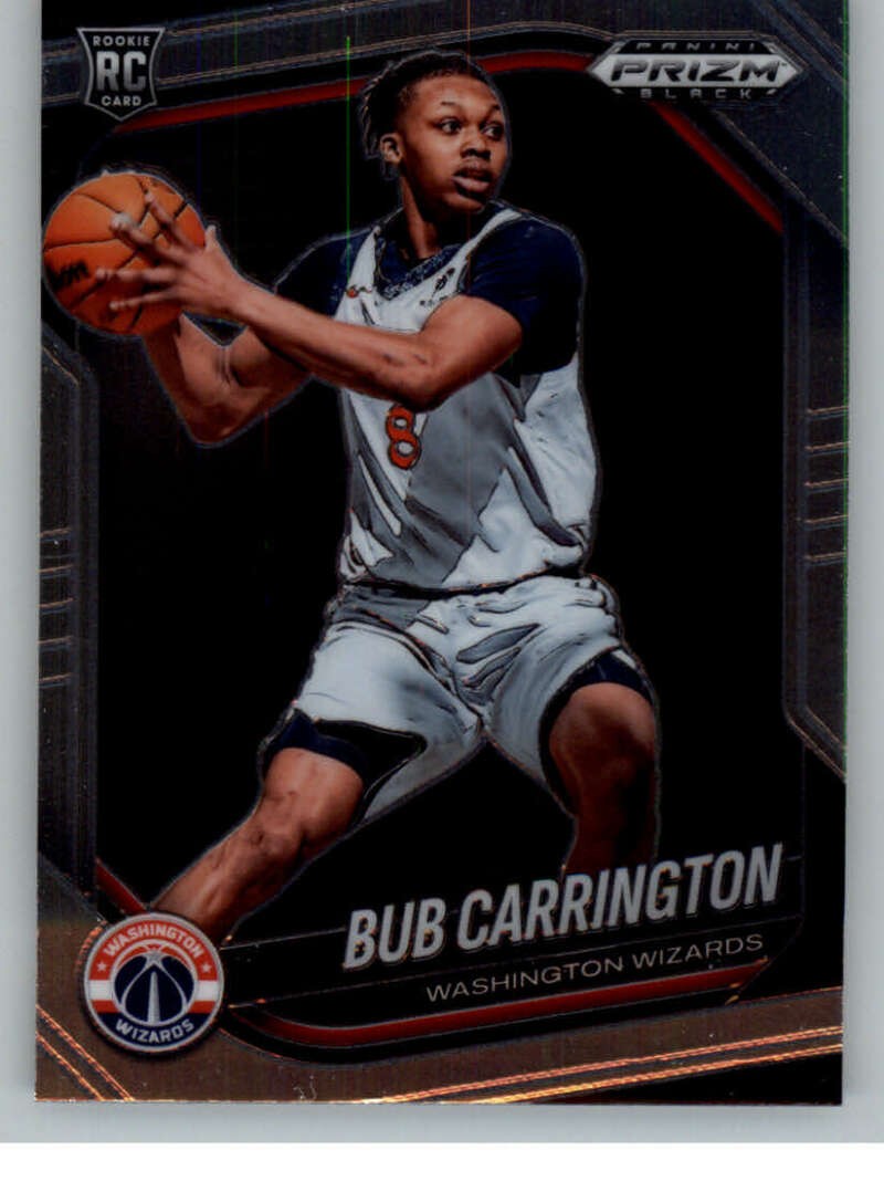 2024-25 Panini Prizm Black #92 Bub Carrington RC Rookie Wizards