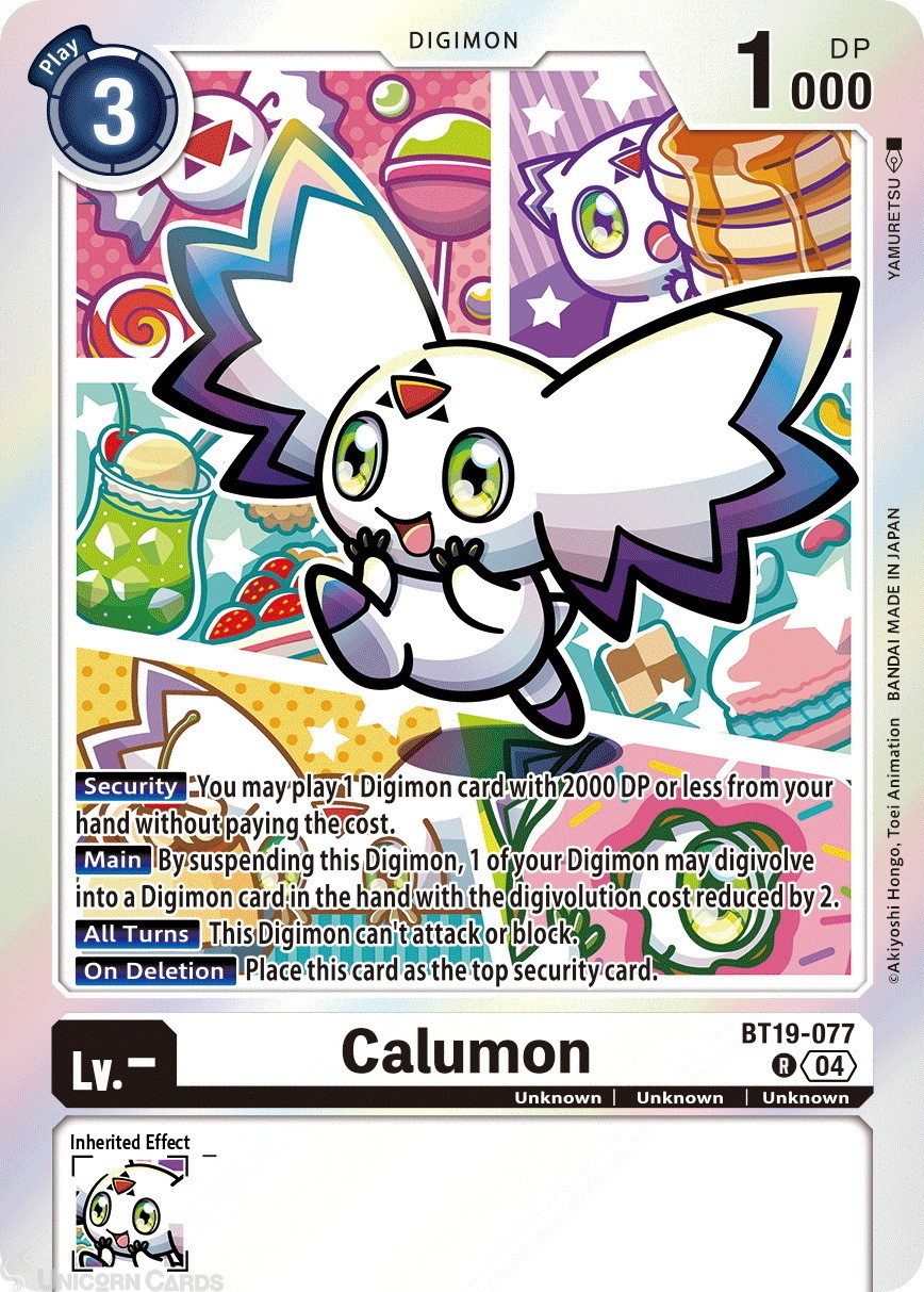 BT19-077 Calumon : Rare Digimon Card : BT19-20: Special Booster Ver.2.5