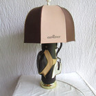Golf Bag Umbrella Shade Table Lamp Bar 70s 33 inch Tall Glenlivet Scotch Brown — photo 1