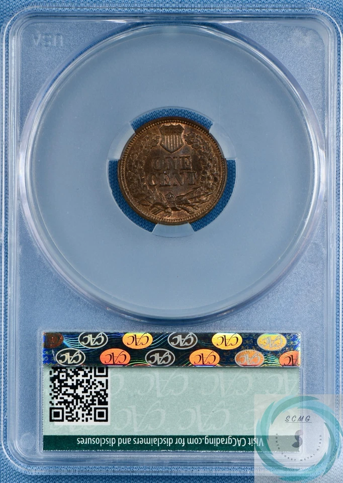 1864 1C Indian Head Cent CAC MS65BN Bronze - Lots of Remaining Red!!! - Image 2 of 4
