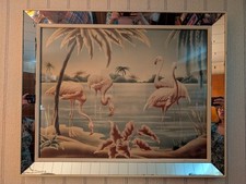 Vintage 1950s Turner Flamingo Lithograph with Frame