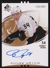 2007-08 SP Authentic Bobby Ryan Rookie Auto 719/999 Anaheim Ducks #193