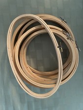 Lot of 8 Vintage Wooden Embroidery Hoops Made in Taiwan Various Sizes Oval round