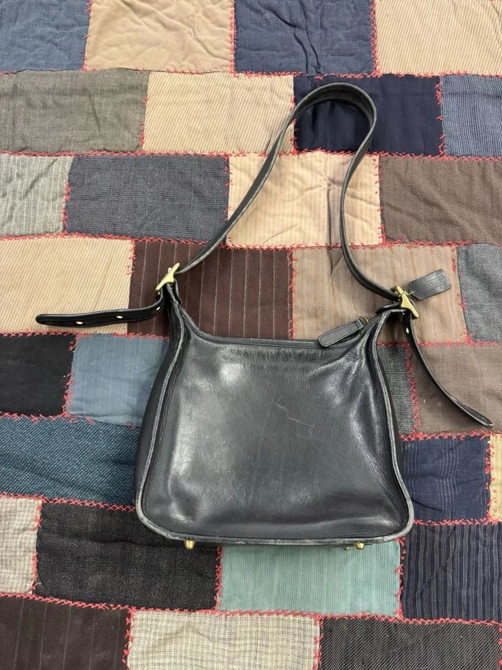 Vintage 90s Coach Legacy Zip Black Leather Crossbody Shoulder Bag Purse USA - Image 3 of 4