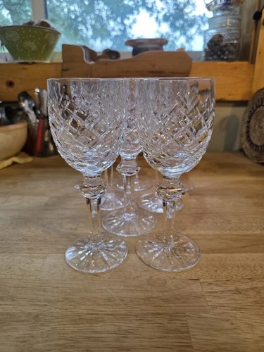 Vintage Waterford Powerscourt Crystal Water Goblets 7" Set of 8