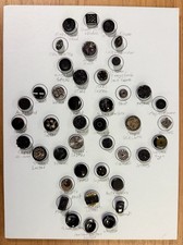 COOL! CARD 42 ANTIQUE & VINTAGE GLASS BUTTONS DEKNATEL GENGHIS KHAN LUSTRE MORE