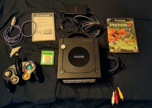 Nintendo DOL-101 GameCube Console - Black With Gameboy Player Bundle Tested 