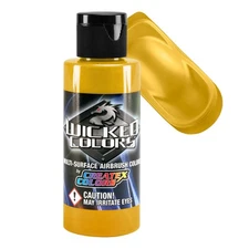 Createx Wicked Colors Golden Yellow Opaque Airbrush Paint Color 2oz W011 - 2Z