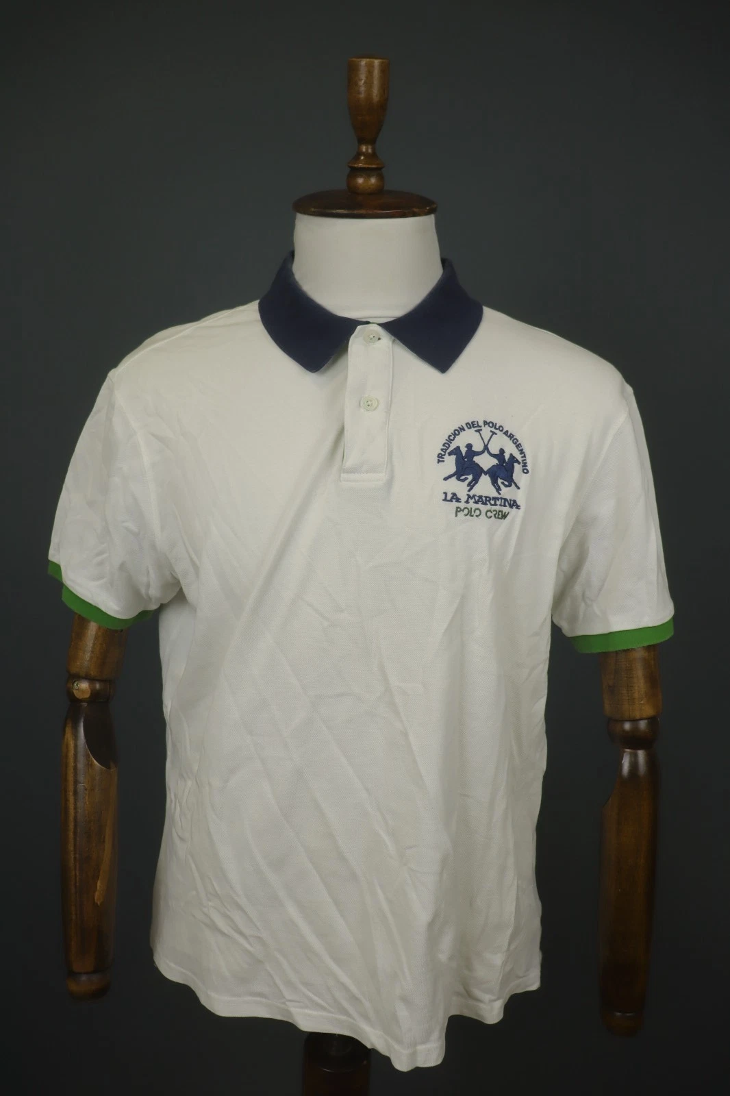LA MARTINA White 100% Cotton Short Sleeve Collared Popover Polo Shirt Size 2XL