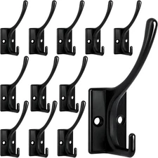 12 Pack Coat Hooks, Heavy Duty Coat Hooks Wall Mounted with 24 Screws, No Rust D