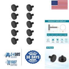 10pcs M6 Knurled Thumb Screws Black Steel Flat Head Fasteners for Lighting