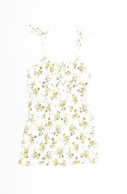 Urban Outfitters Damen Schlupfkleid weiß Blumen M Viskose Sommer