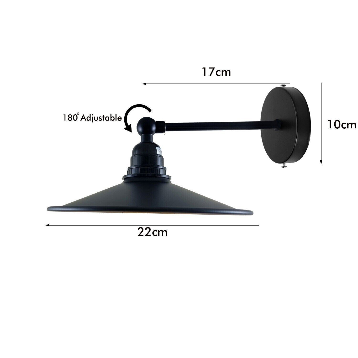 Vintage Retro Industrial Wall Lamp Shade Metal Lampshade Wall Sconce