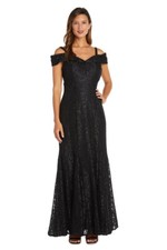 R M Richards Women's Off-The-Shoulder Lace Gown- Mother of the Bride Dress Sz 10