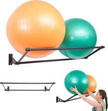 Wall-Mounted Exercise Ball Holder Space Organizer for Home Gym
