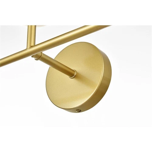 Living District Genesis 3-Light Iron & Glass Bath Sconce in Brass/Clear - Picture 6 of 6